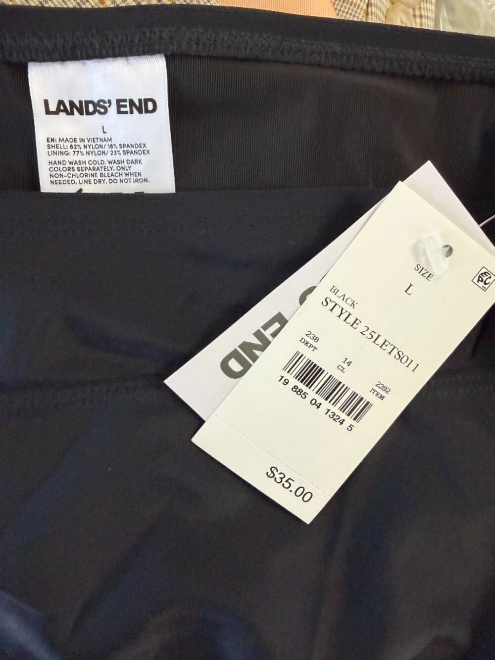 NWT Land's End Women's Black Extra High Waist Bikini Bottom - Picture 4 of 5